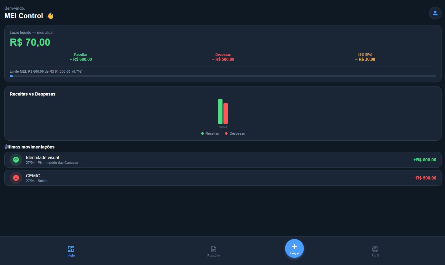 Meu Controle MEI dashboard